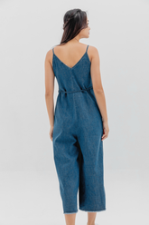 Aria Denim Jumpsuit in Blue